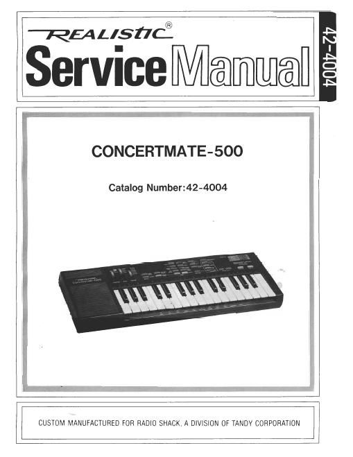 casio concertmate 500 sk 1 service manual