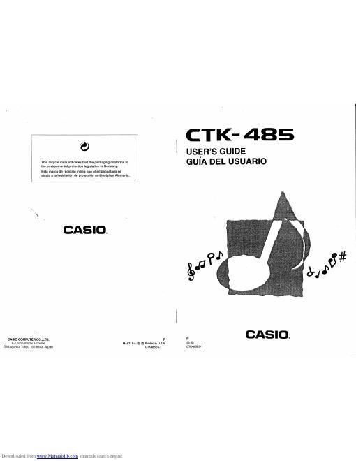 casio ctk 485 owner manual