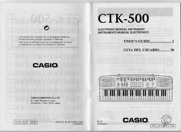 casio ctk 500 user guide