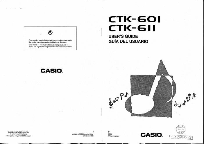 casio ctk 601 user manual