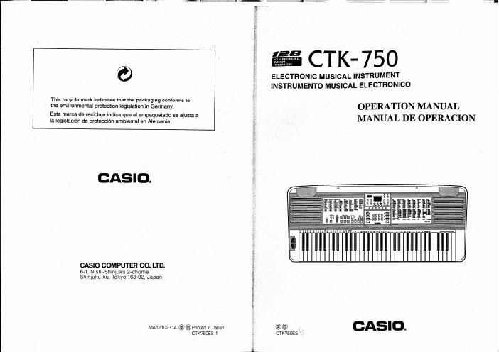 casio ctk 750 operation manual
