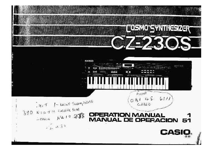 casio cz 230s owners manual 2