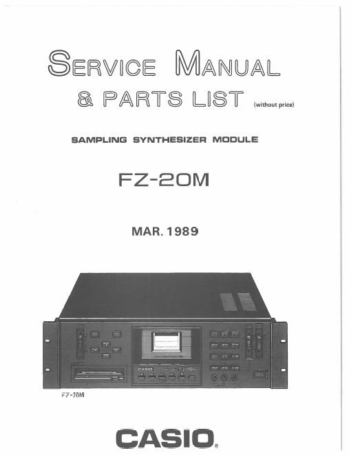 casio fz 20m service manual