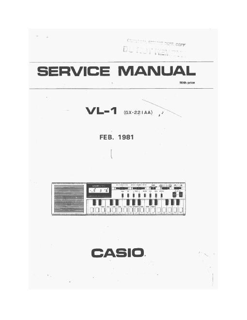 casio vl 1 service manual