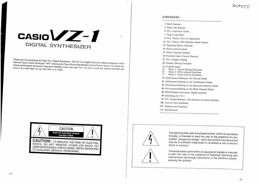 casio vz 1 owners manual