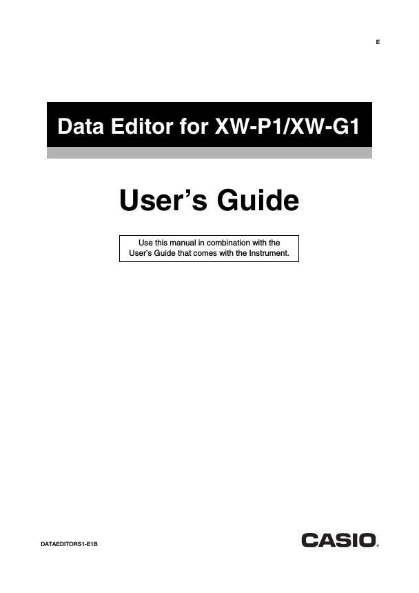 casio xw p1 data editor manual