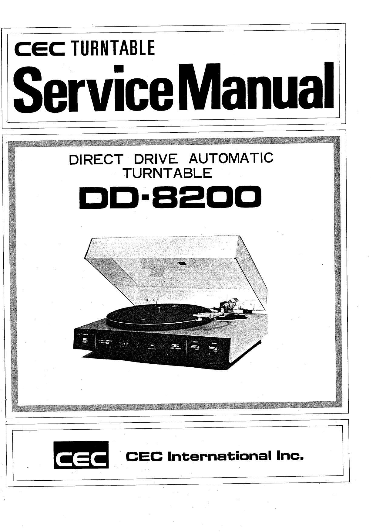 Cec DD 8200 Owners Manual