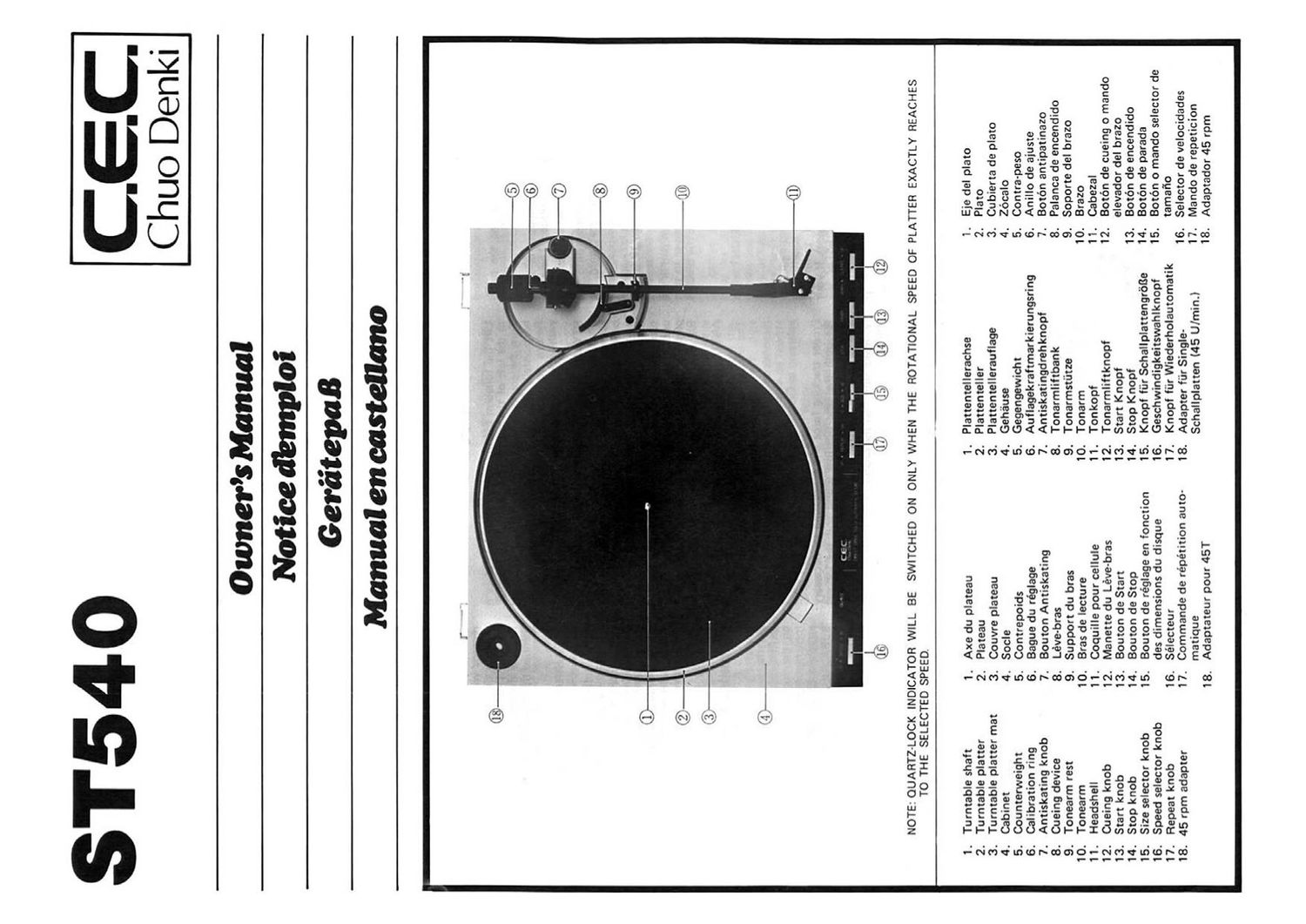 Cec ST 540 Owners Manual