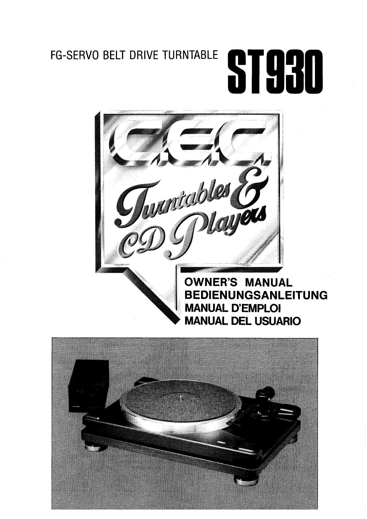Cec ST 930 Owners Manual
