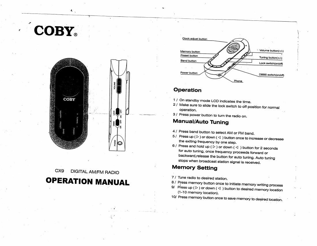 coby cx 9 owners manual