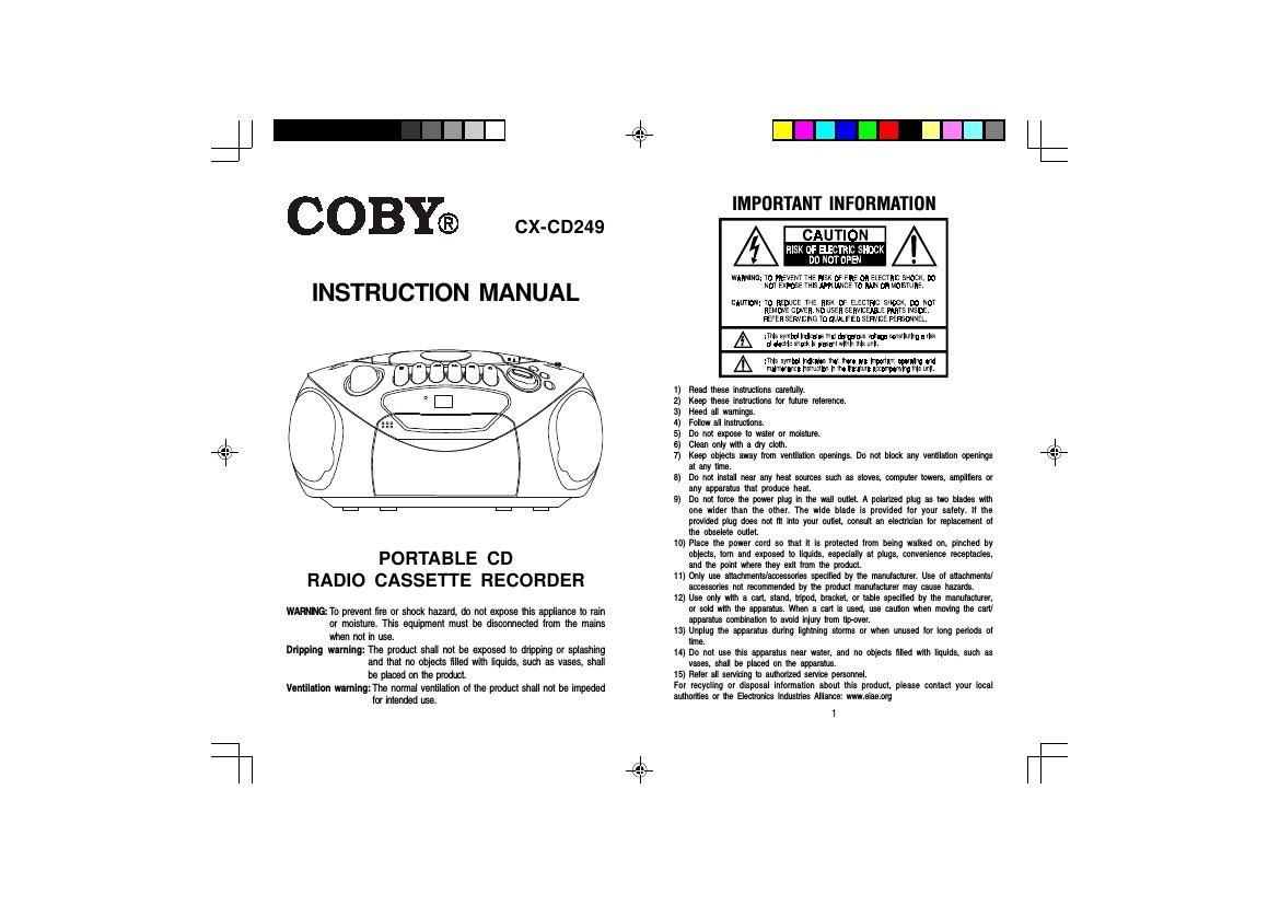 coby cxcd 249 owners manual