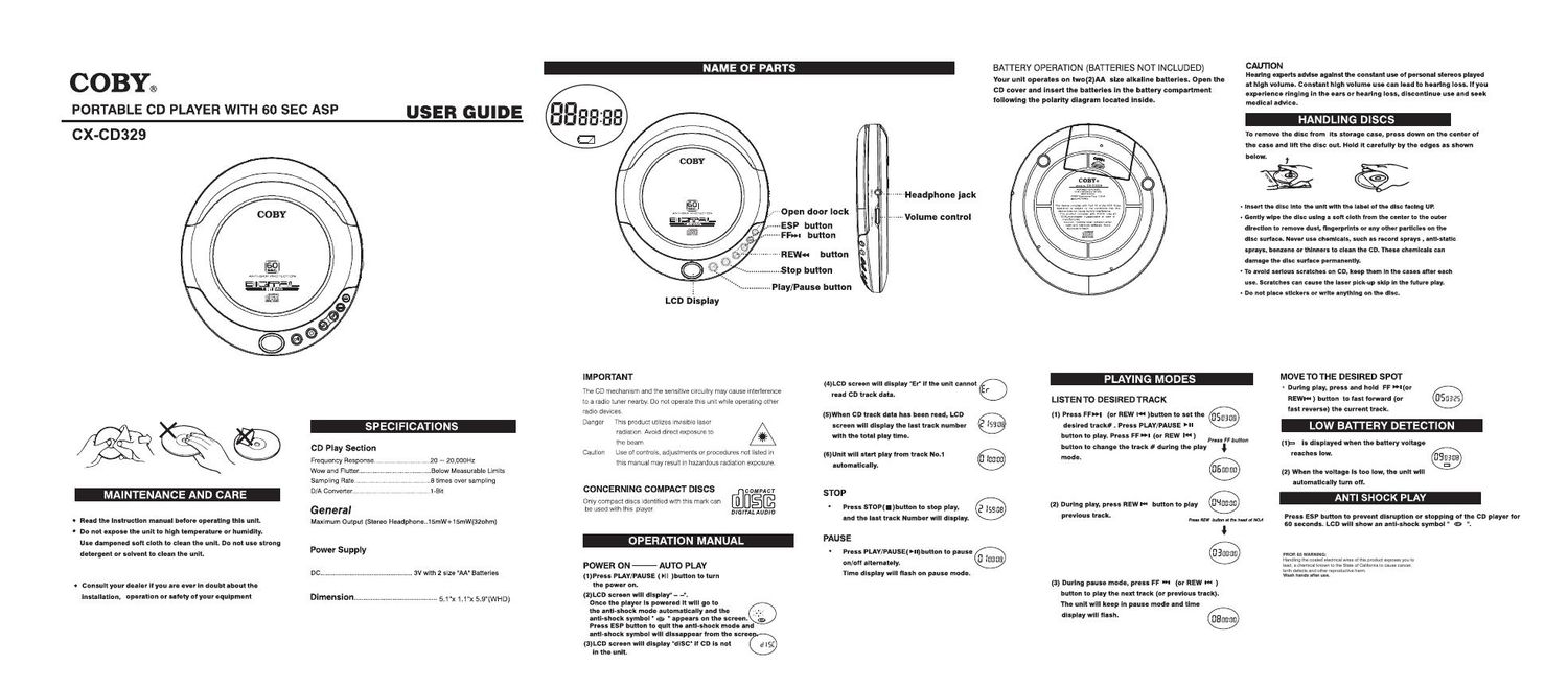 coby cxcd 329 owners manual