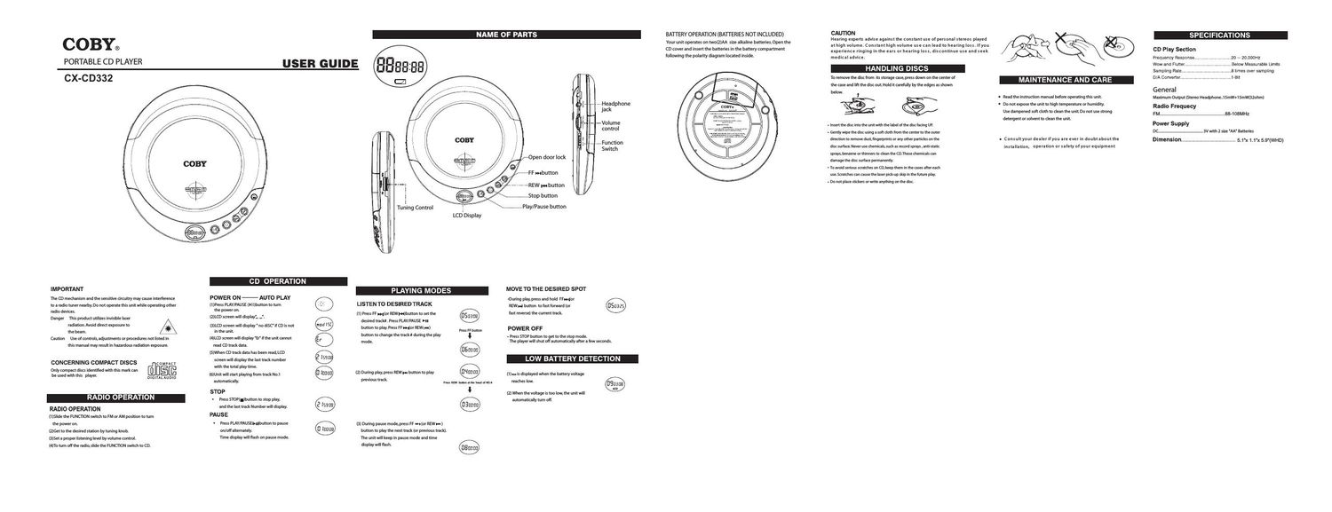 coby cxcd 332 owners manual