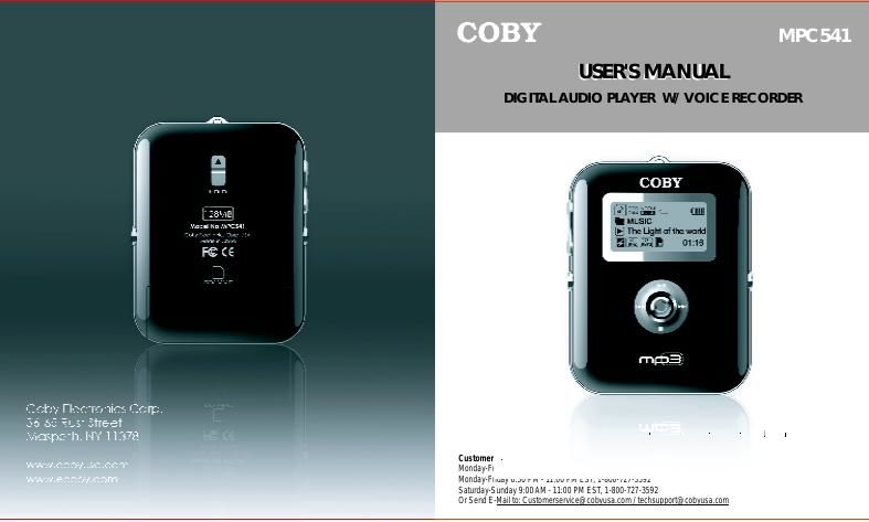 coby mpc 541 owners manual