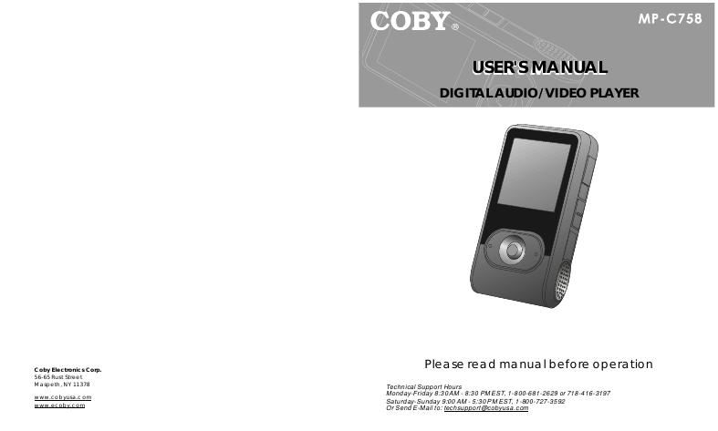 coby mpc 758 owners manual