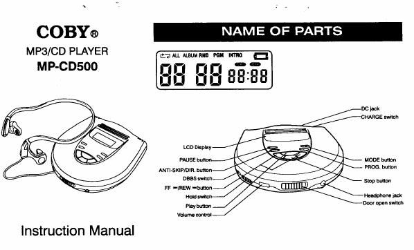 coby mpcd 500 owners manual