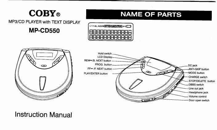 coby mpcd 550 owners manual