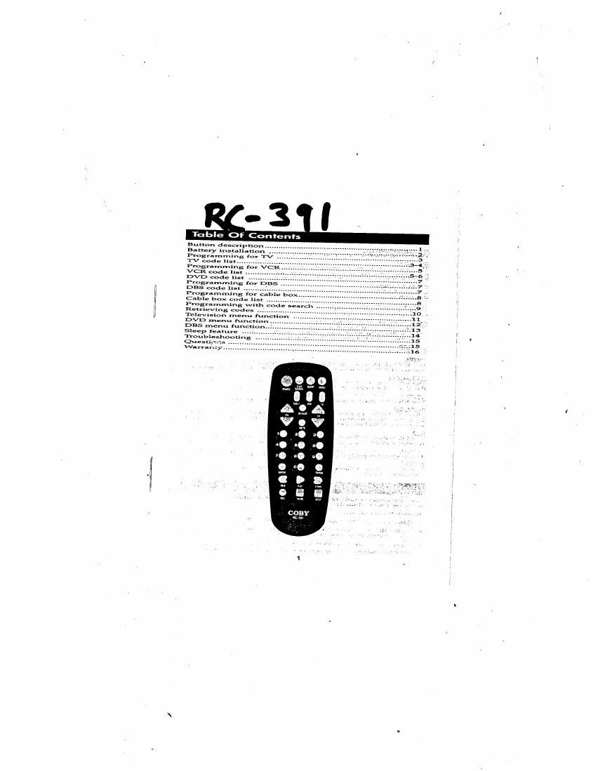 coby rc 391 owners manual