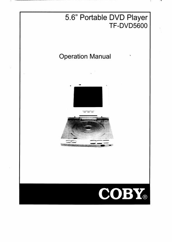 coby tfdvd 5600 owners manual