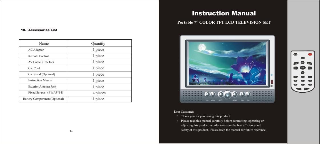 coby tftv 700 owners manual