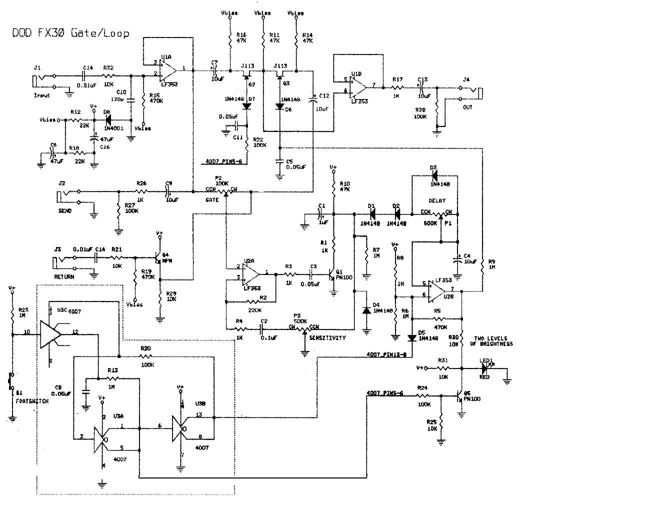 dod fx 30 noise gate schematic