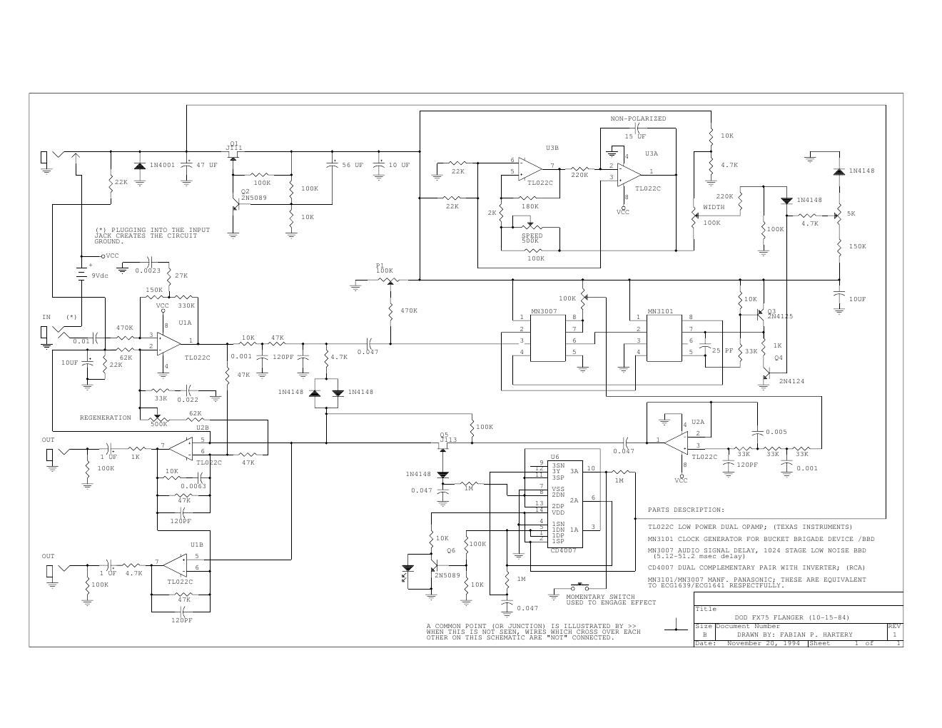 dod fx 75 flanger schematic