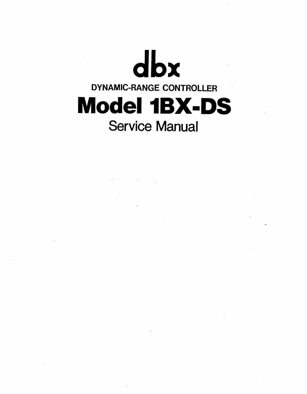 dbx 1 bxds service manual