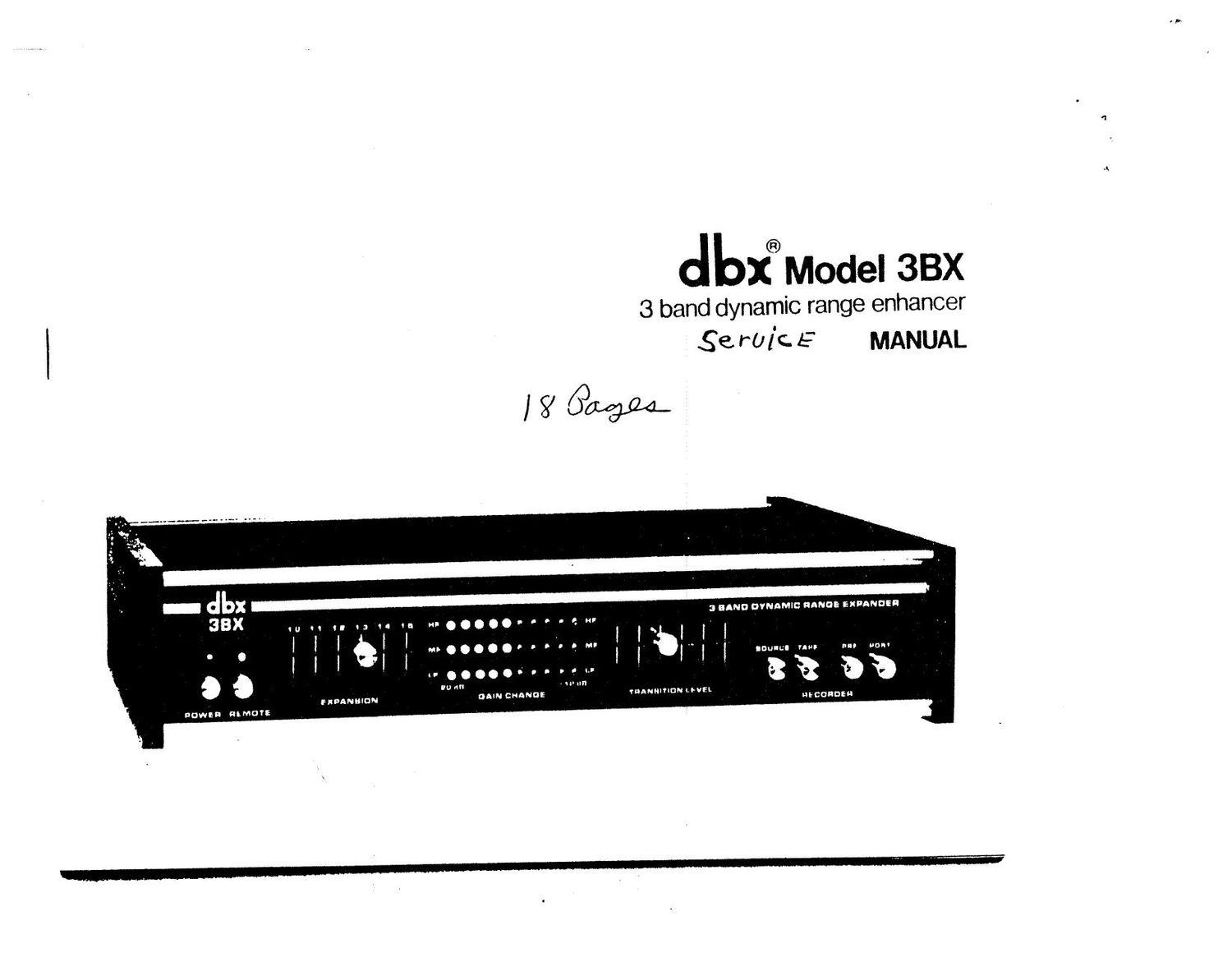 Dbx 3BX Service Manual