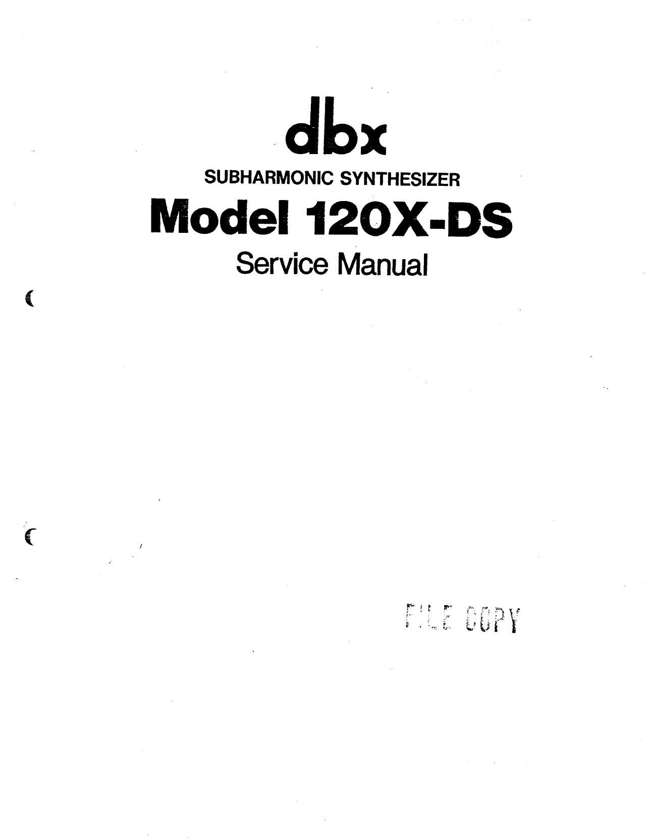 Dbx 120X DS Service Manual
