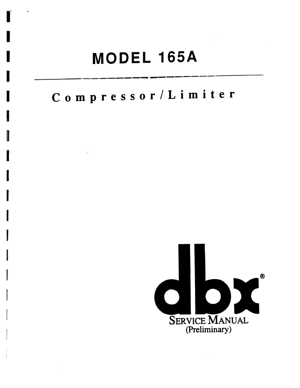 Dbx 165A Service Manual