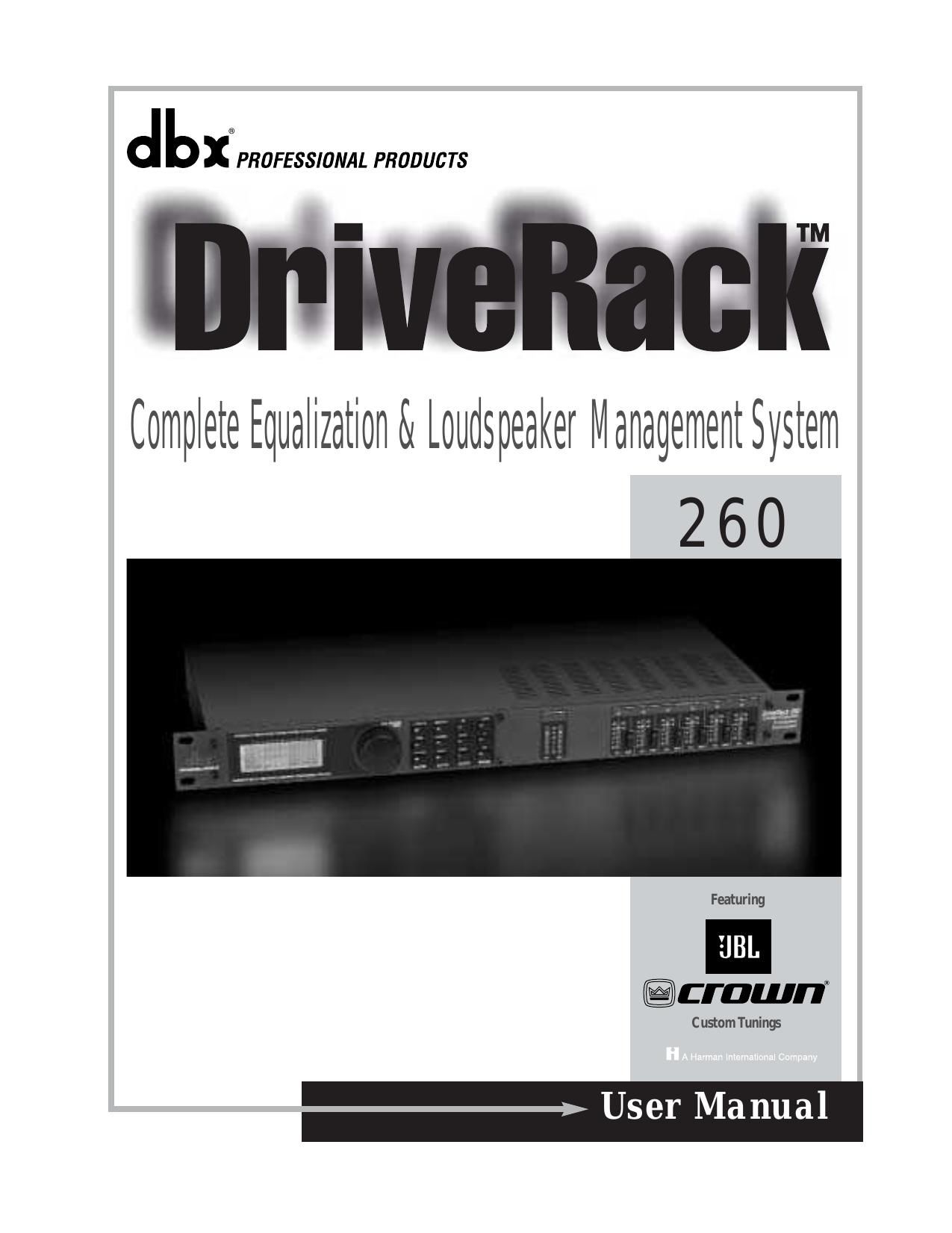 Dbx DR 260 Owners Manual