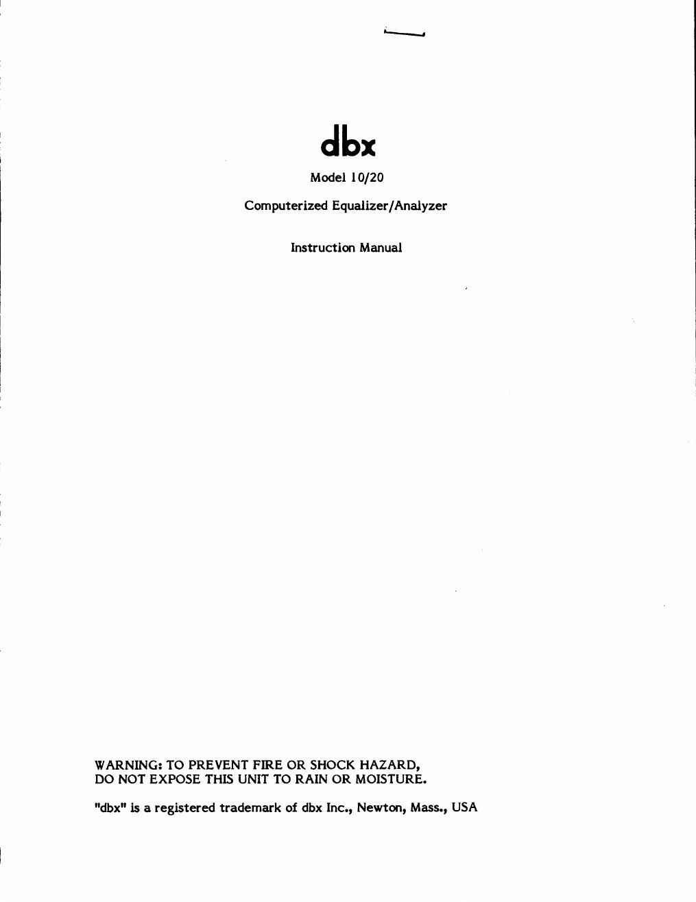 dbx 10122 owners manual