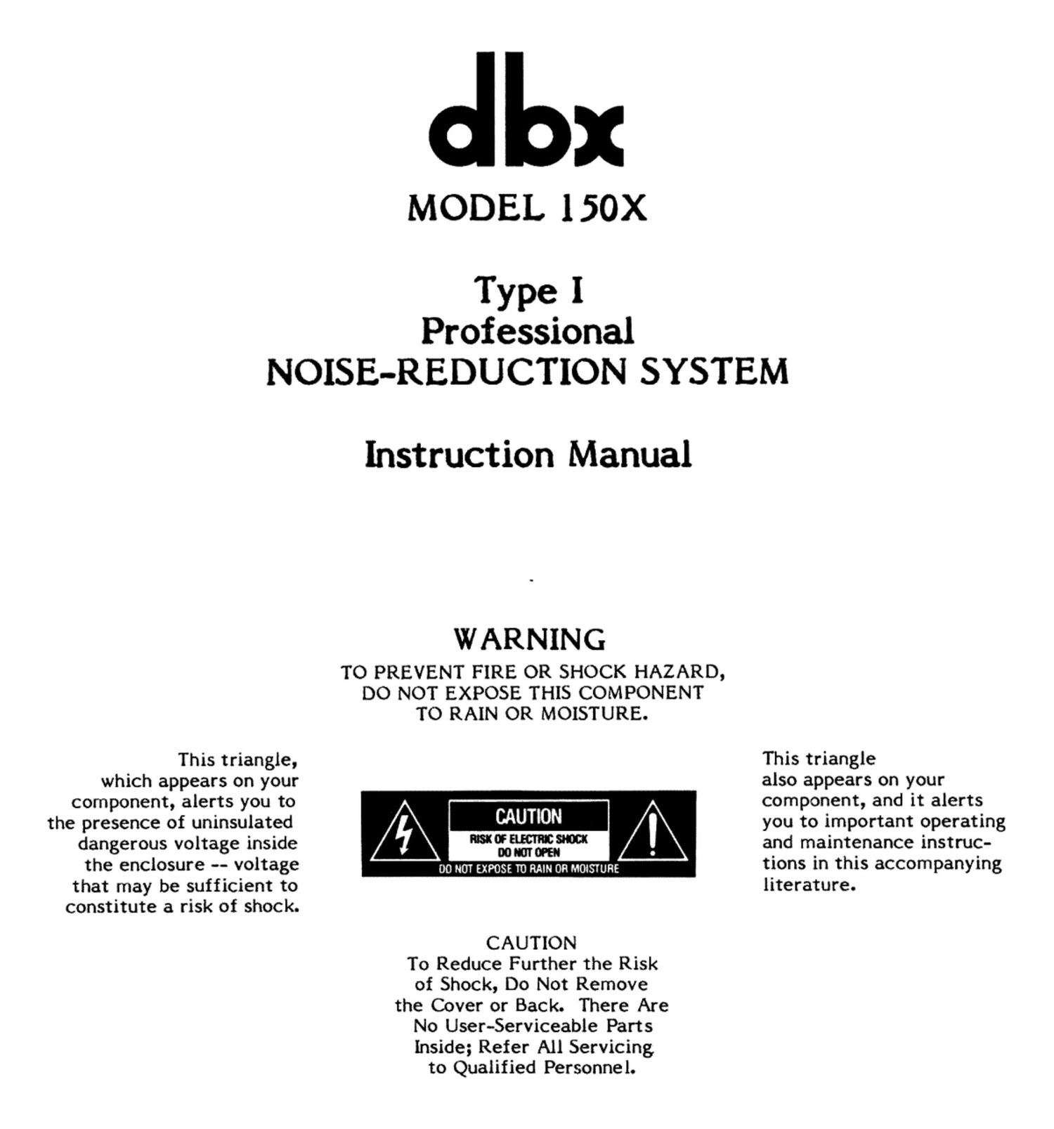dbx 150 x owners manual