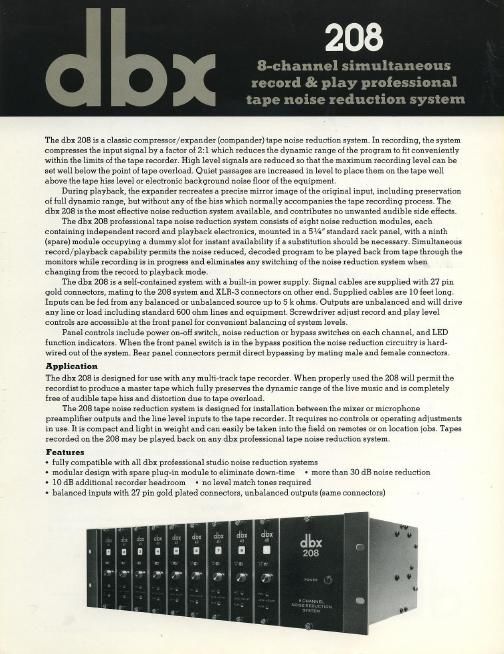 dbx 208 prospekt