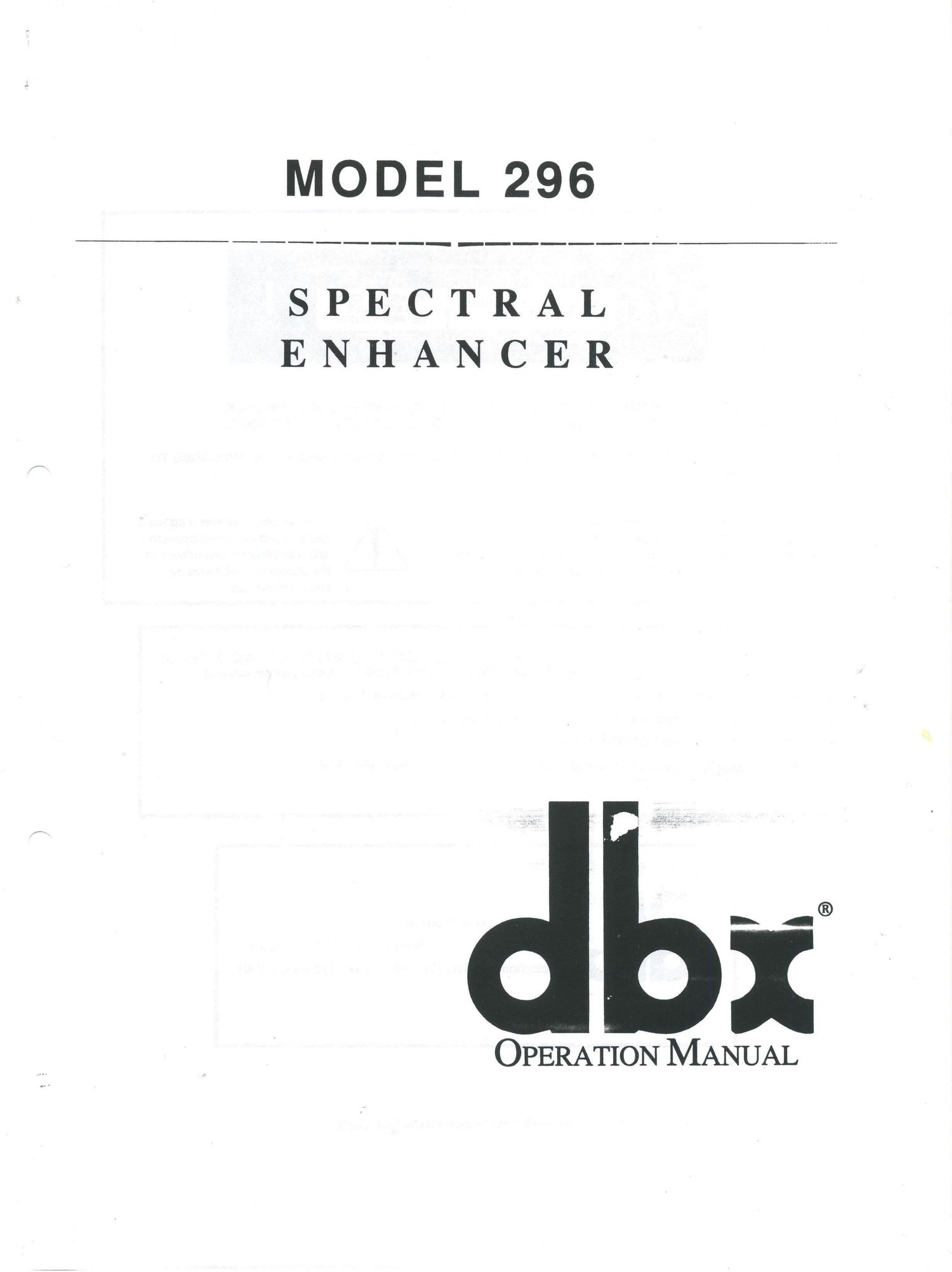 dbx 296 owners manual