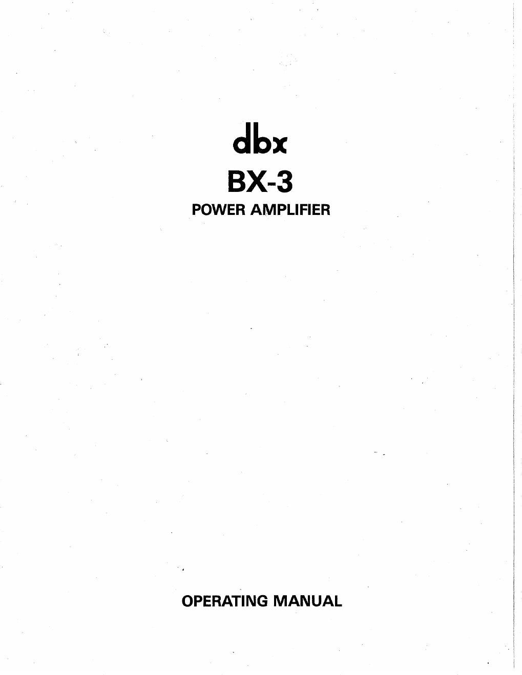 dbx bx 3 owners manual
