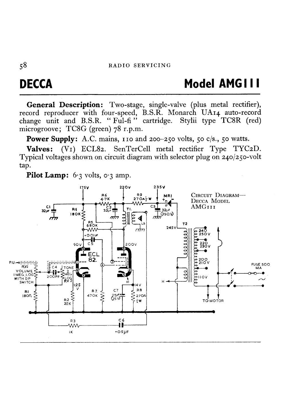 decca amg 111 service manual