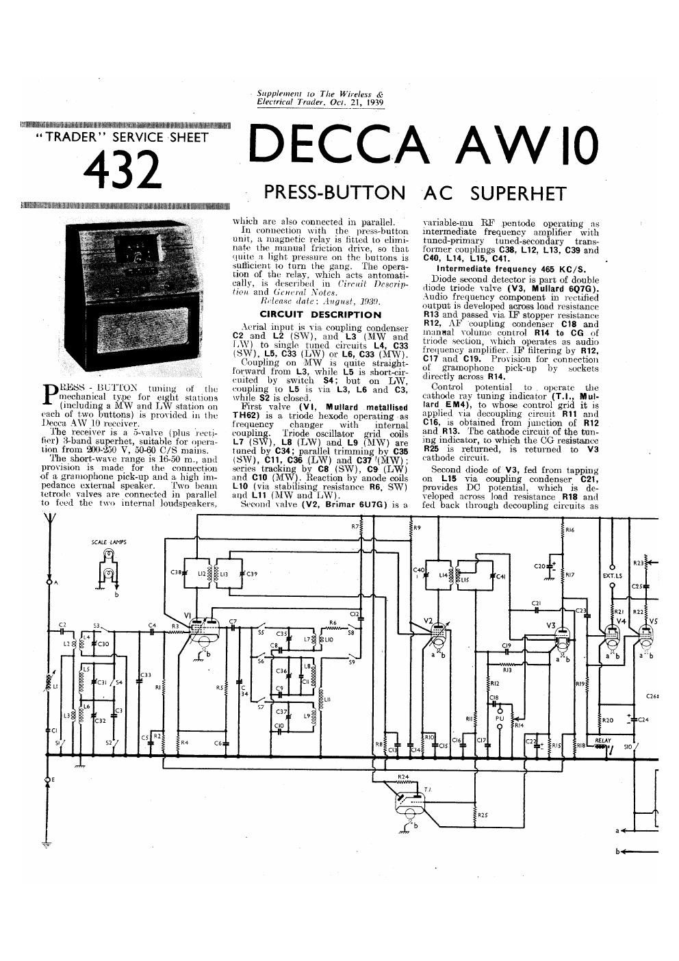 decca aw 10 service manual