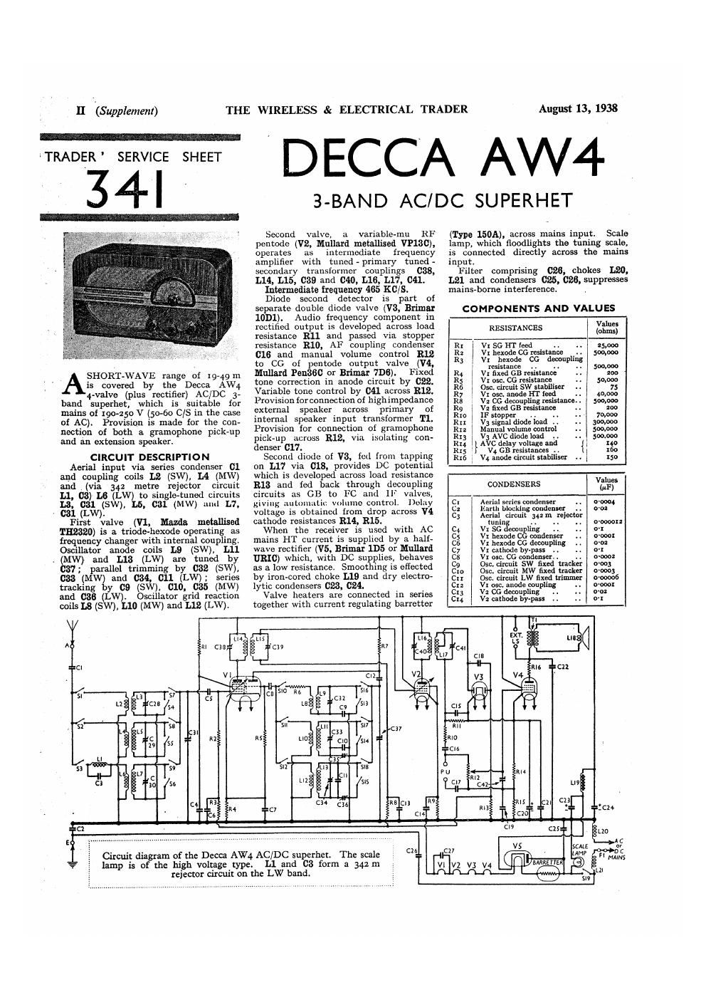 decca aw 4 service manual