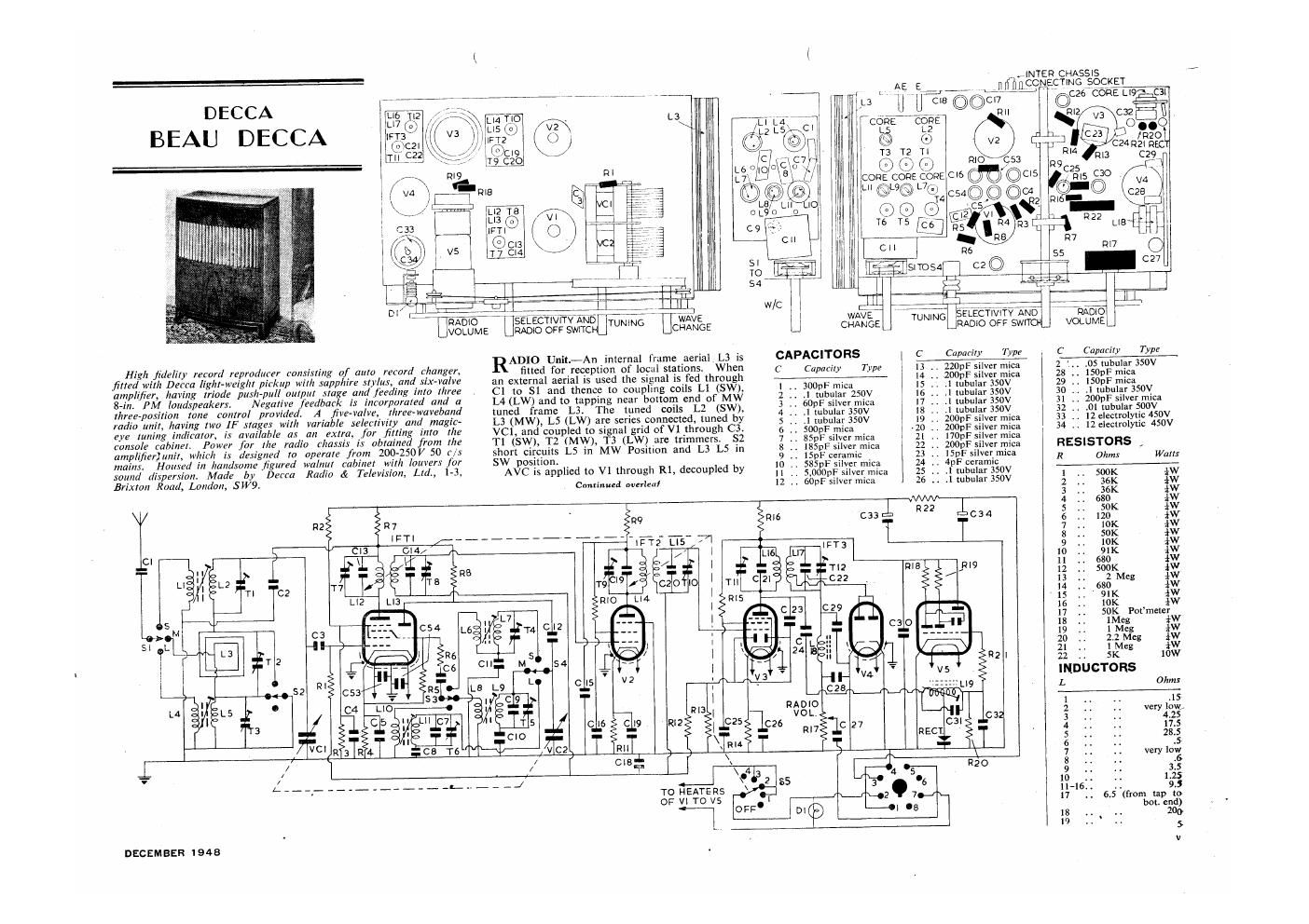 decca beau decca service manual