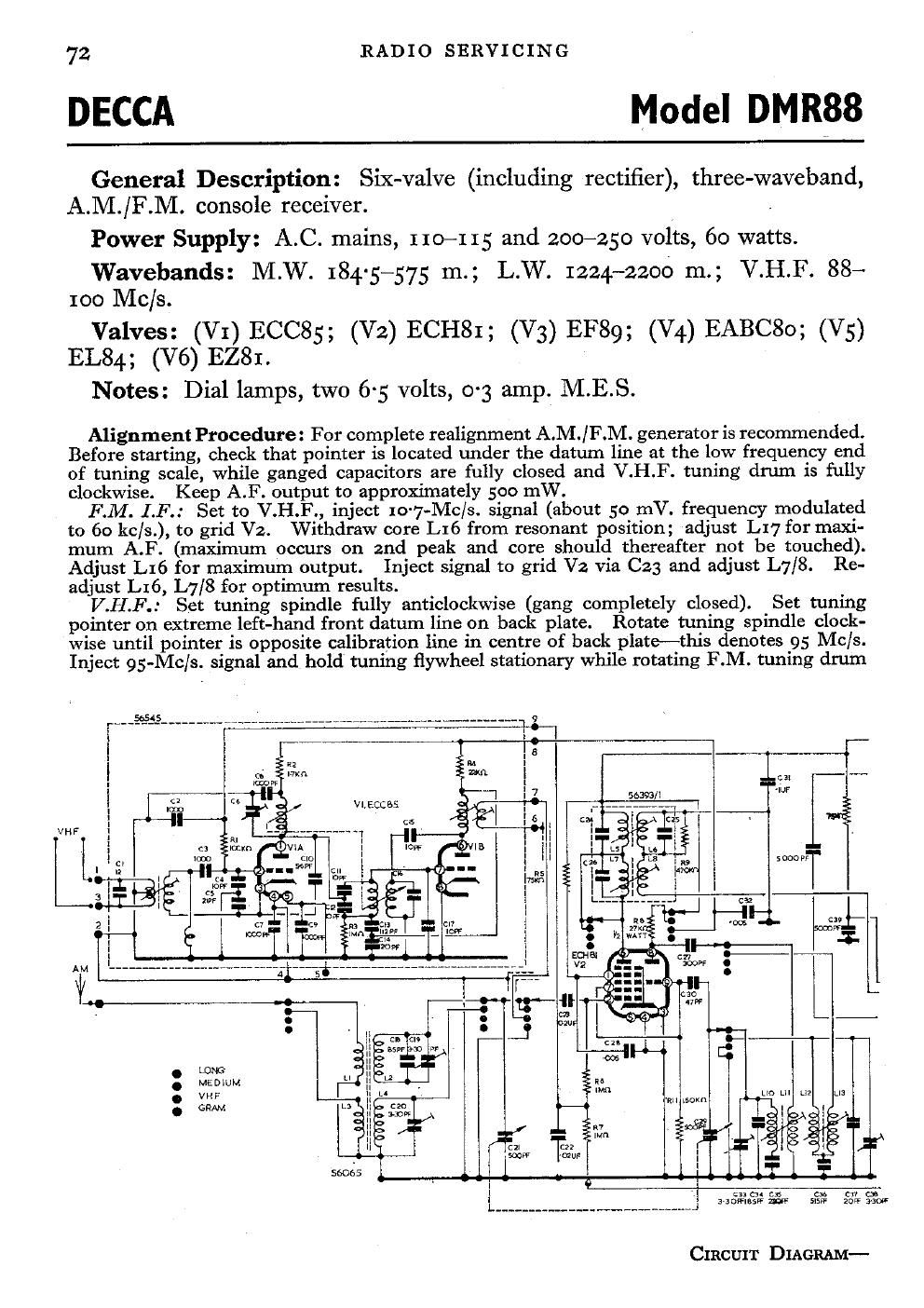 decca dmr 88 service manual