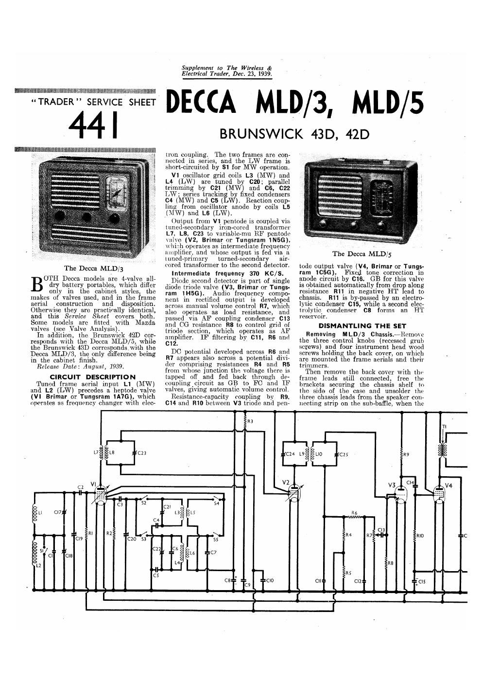 decca mld 42d 43d service manual