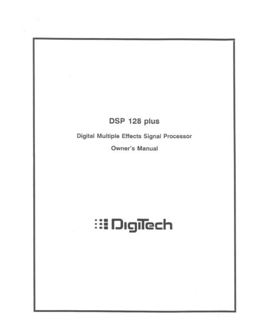 digitech dsp 128 plus owner manual