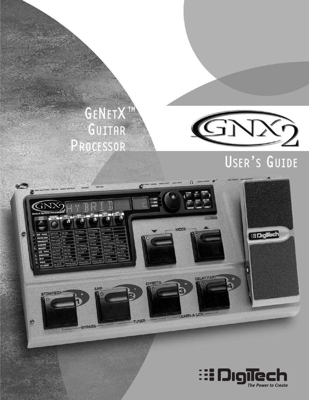 digitech gnx 2 users guide