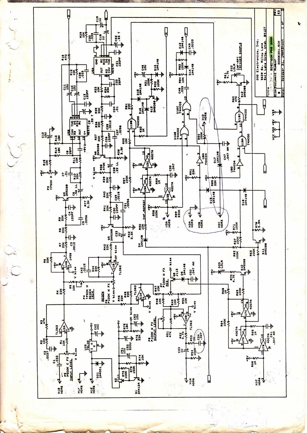 digitech pds 2000 delay schematics