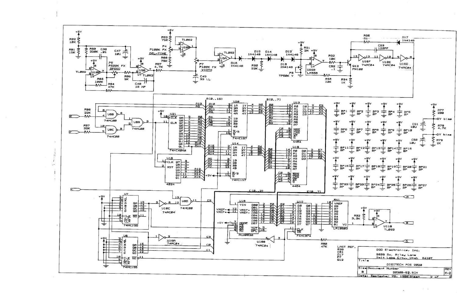 digitech pds 2020 delay schematic