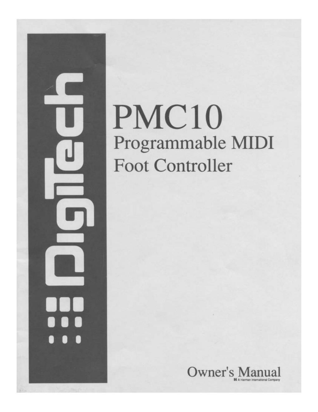 digitech pmc 10 owner manual