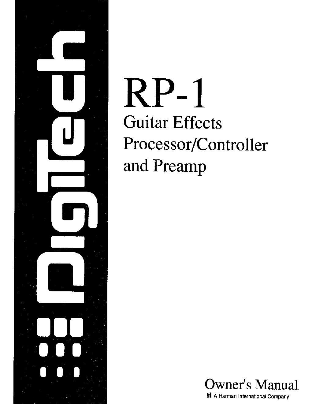 digitech rp 1 owner manual