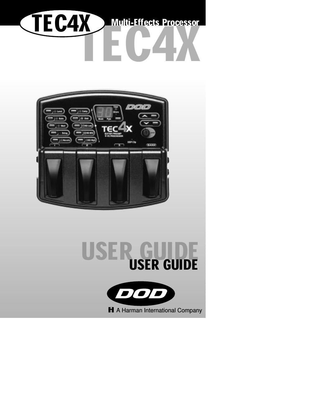 digitech tec 4x owner manual