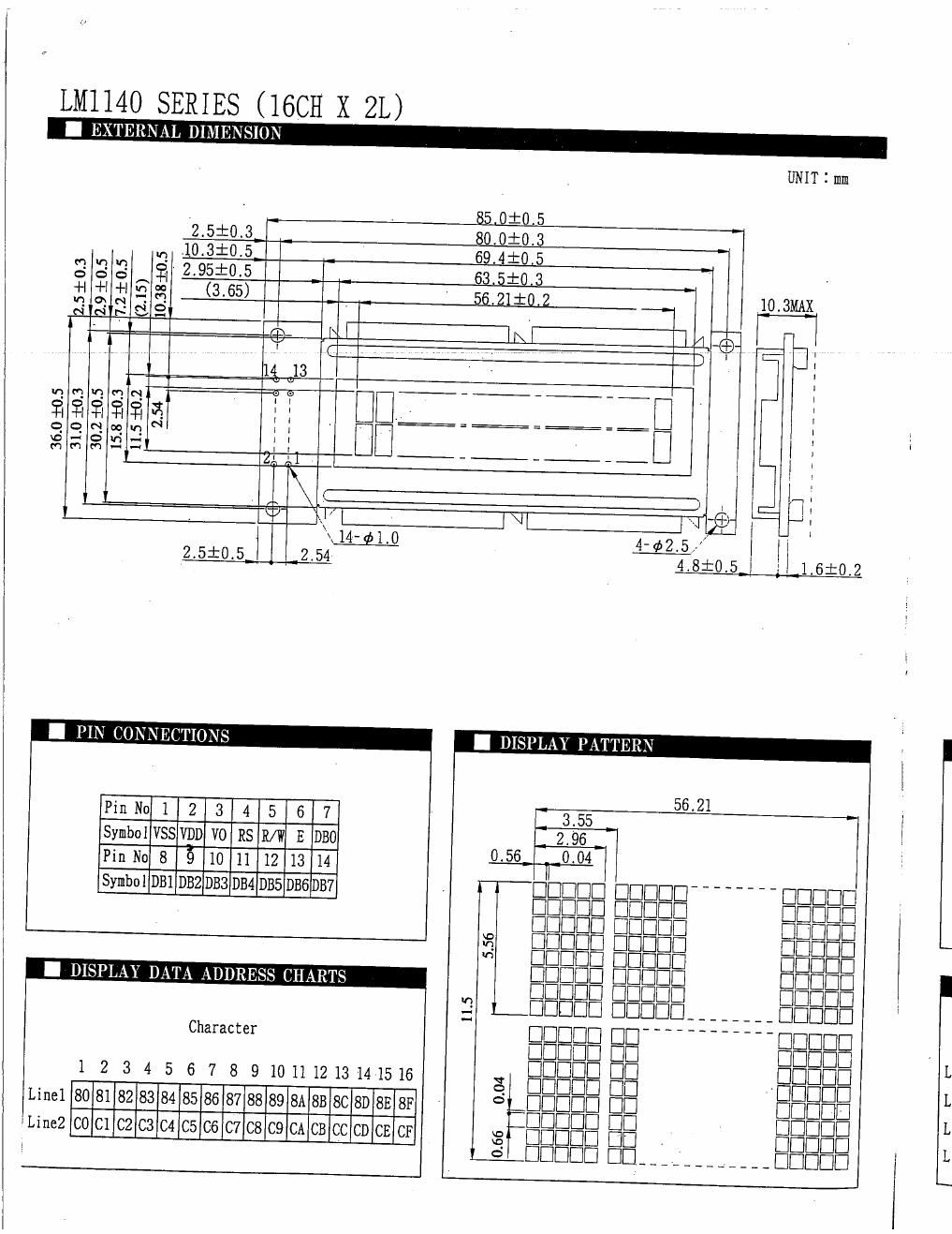 digitech valve fx lm1140 series lcd data sheet